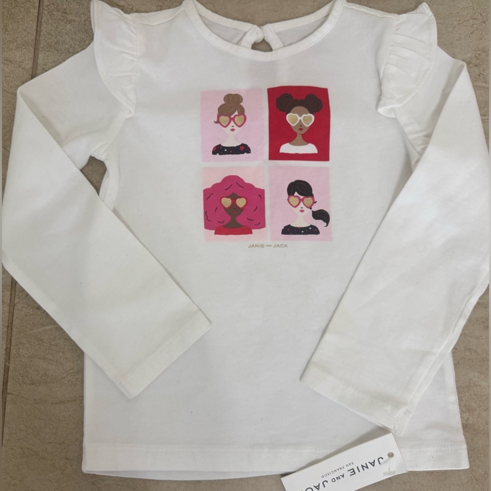 Janie and Jack Long Sleeve Girlfriends Tee